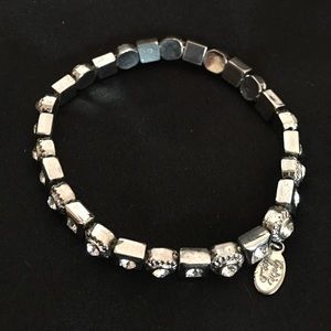 Cookie Lee Silver and Rhinestone Stretchy Bracelet